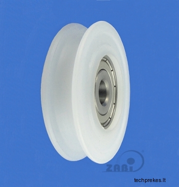 60 mm diametro plastikinis ratukas su guoliu (8 mm trosui)