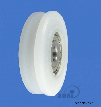 60 mm diametro plastikinis ratukas su guoliu (5 mm trosui)