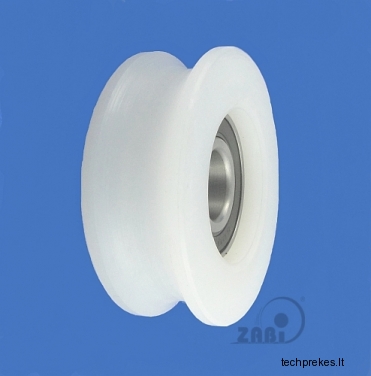 59 mm diametro plastikinis ratukas su guoliu (16 mm trosui)