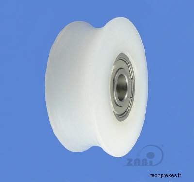 52 mm diametro plastikinis ratukas su guoliu (24 mm trosui)