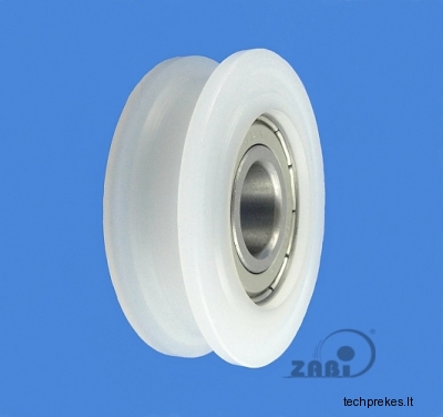 52 mm diametro plastikinis ratukas su guoliu (10 mm trosui)