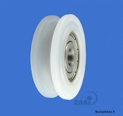 52 mm diametro plastikinis ratukas su guoliu (8 mm trosui)