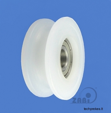 44 mm diametro plastikinis ratukas su guoliu (10 mm trosui)