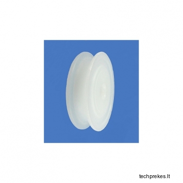 Plastikinis profiliuotas 60 mm diametro ratukas be guolio (10 mm trosui)