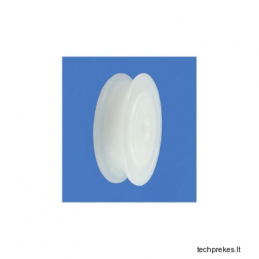 Plastikinis profiliuotas 52 mm diametro ratukas be guolio (8 mm trosui)