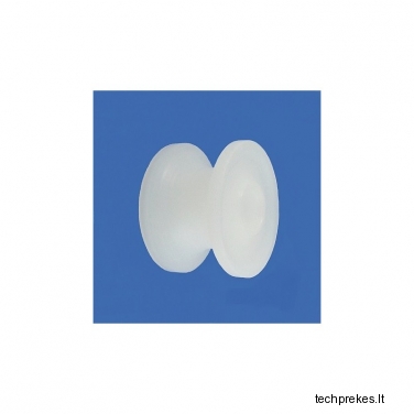 Plastikinis profiliuotas 44 mm diametro ratukas be guolio (20 mm trosui)