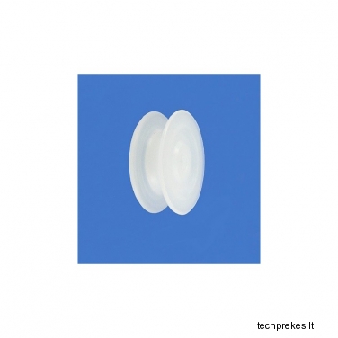 Plastikinis profiliuotas 20 mm diametro ratukas be guolio (4 mm trosui)