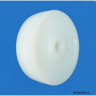 Plastikinis 100 mm diametro ratukas be guolio (15 mm ašis)