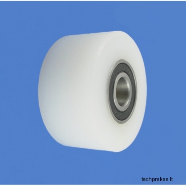 Plastikinis 65 mm diametro ratukas su dviems guoliais (15 mm ašis)