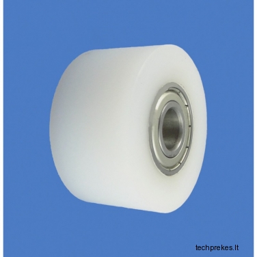 Plastikinis 60 mm diametro ratukas su dviems guoliais (10 mm ašis)