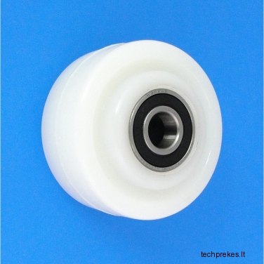 Poliamidinis ratukas 80 mm diametro su rutuliniu guoliu (15 mm ašis) (400 kg)