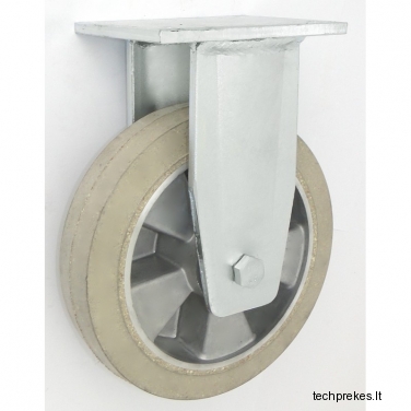 Aliumininis-guminis 200x40 mm ratukas su fiksuotu kronšteinu (400 kg)