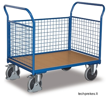 Sisteminis vežimėlis su trims tinkliniais bortais 1390x800 mm (ilgesnis bortas gali būti išimamas)