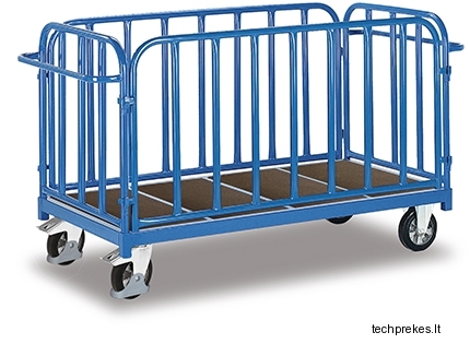 Vežimėlis sunkiasvoriams kroviniams su 4 bortais 2340x880 mm (500 kg)