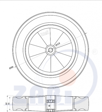 295 mm ratukas su rutuliniu guoliu žoliapjovei﻿