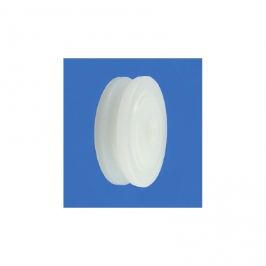 plastikinis profiliuotas 100 mm diametro ratukas be guolio (12 mm trosui)
