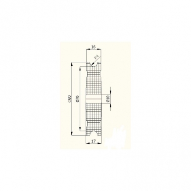 Plastikinis profiliuotas 80 mm diametro ratukas be guolio (8 mm trosui)