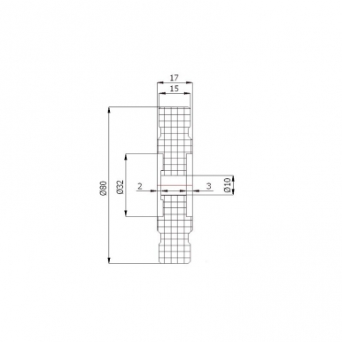 Plastikinis 80 mm diametro ratukas be guolio (10 mm ašis)