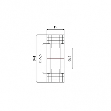 Plastikinis 41 mm diametro ratukas be guolio (18 mm ašis)