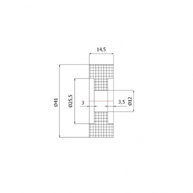 Plastikinis 41 mm diametro ratukas be guolio (12 mm ašis)