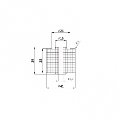 Plastikinis 41 mm diametro ratukas be guolio (6 mm ašis)