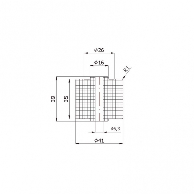 Plastikinis 41 mm diametro ratukas be guolio (6 mm ašis)