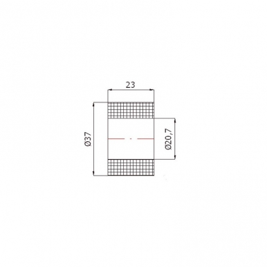 Plastikinis 37 mm diametro ratukas be guolio (20 mm ašis)