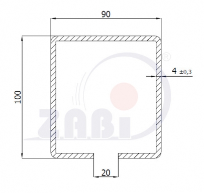 Cinkuotas profilis 100x90x4 mm (2 m ilgio)