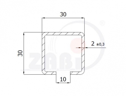 Cinkuotas profilis 30x30x2 mm (3 m ilgio)