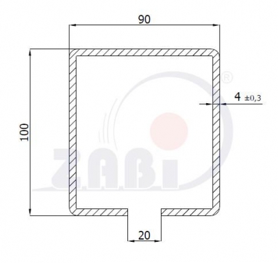 Profilis vartams 100x90 mm (6 m ilgio)