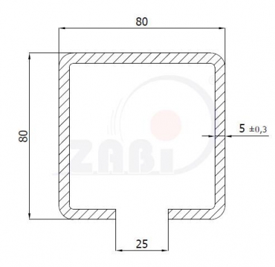 Profilis vartams 80x80 mm (6 m ilgio)