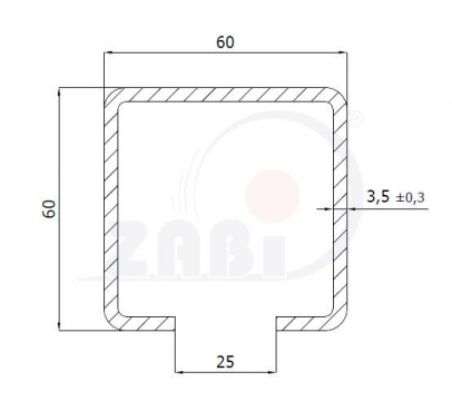 Profilis vartams 60x60 mm (6 m ilgio)