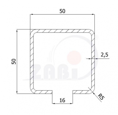 Profilis vartams 50x50 mm (6 m ilgio)