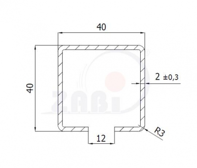 Profilis vartams 40x40 mm (6 m ilgio)