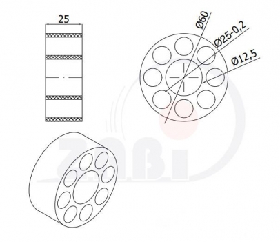 60 mm diametro ratukas "no crush"