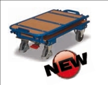 Dviejų lentynų vežimėlis su dviem sulenkamomis rankenomis ir EasySTOP stabdžiu 855x470 mm