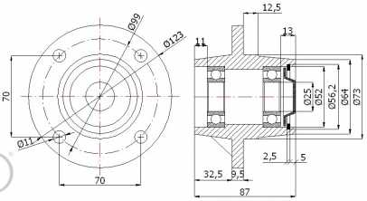 Stebulė 450 mm diametro ratukams